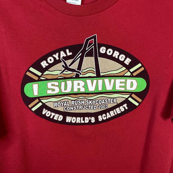 Royal Gorge  I Survived Med t-shirt skycoaster Royal Rush - Picture 2 of 5